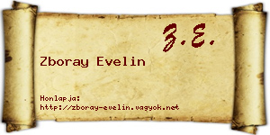 Zboray Evelin névjegykártya